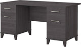 Somerset 60W Office Desk with Drawers in Sand Oak