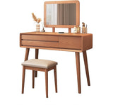 Wooden Makeup Desk for Bedroom Dressing Room Dressing Table with Mirror Vanity Table Set Wooden Makeup Desk