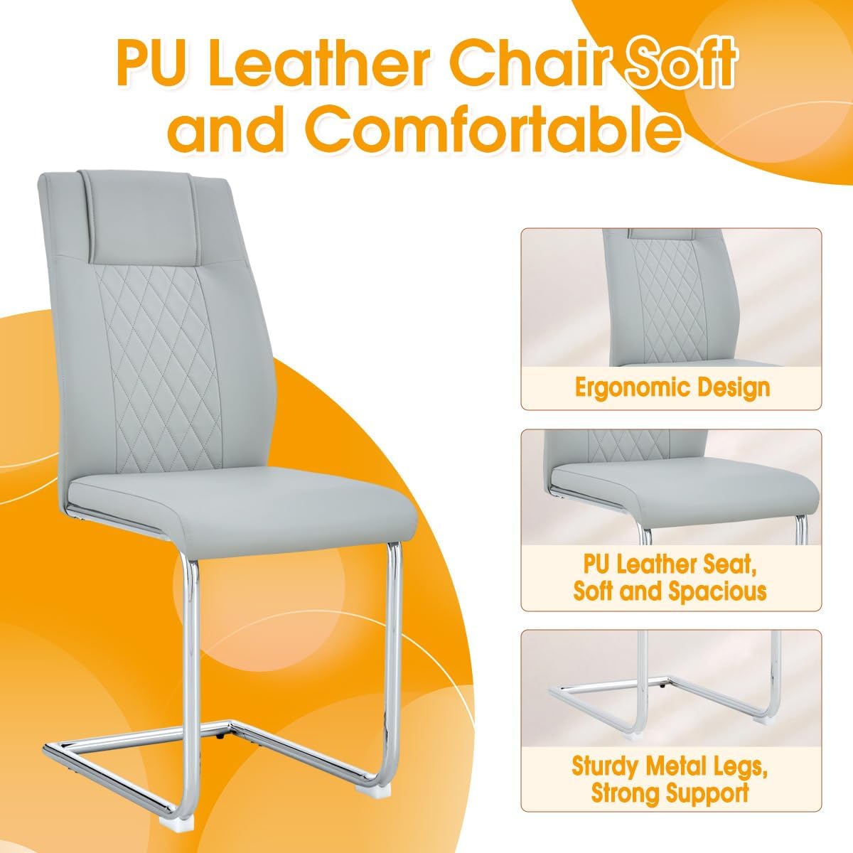 Modern 7-Piece Dining Set - 63" Faux Marble Table with 6 Upholstered Chairs