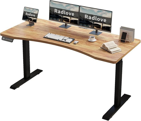 Electric Height Adjustable Standing Desk, 63x 30 Inches Stand Up Desk Workstation