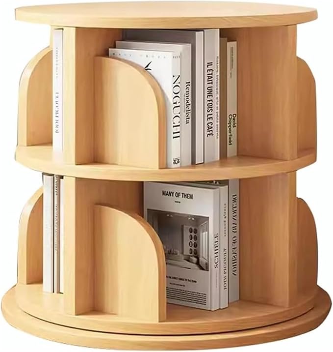 Rotating Bookshelf,Corner Bookshelf Wooden Bookcase by Creativity Corner Floor Standing