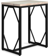 Preston Modern Industrial 22 inch Wide Metal Side Table in Antique Gold