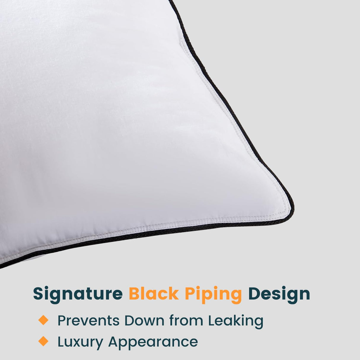 Luxury Hungarian White Goose Down Pillows, Standard Bed Pillows with 750 Fill Power