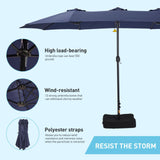 15ft Double Sided Patio Umbrellas with Base Included,