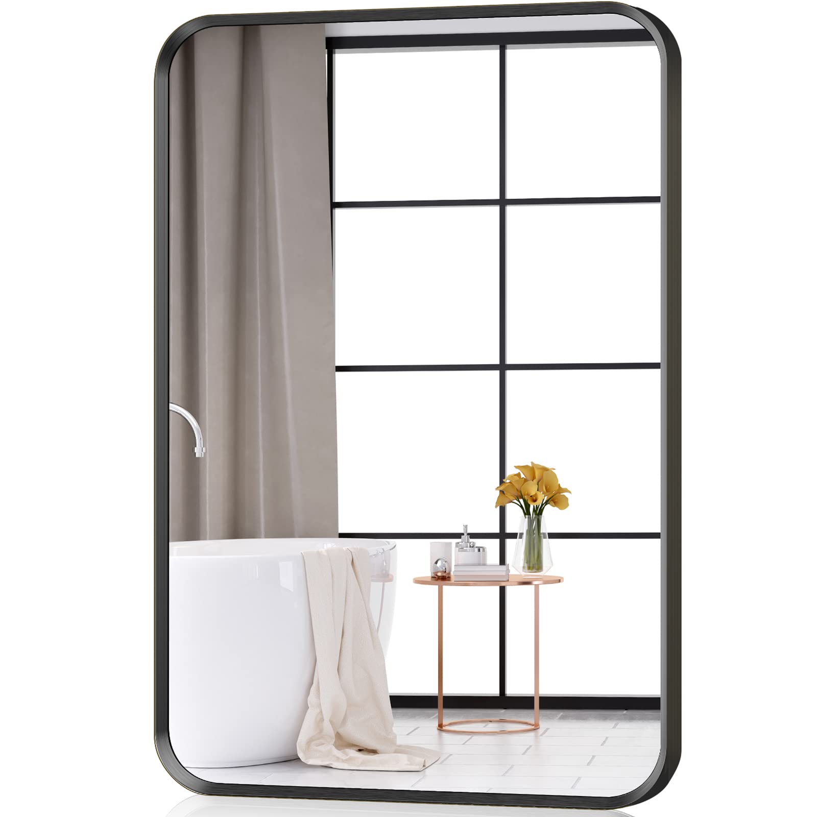 Black Framed Rectangle Mirror Bathroom Mirror