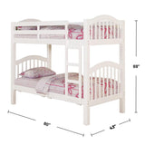 Over Twin Bunk Bed in White Finish