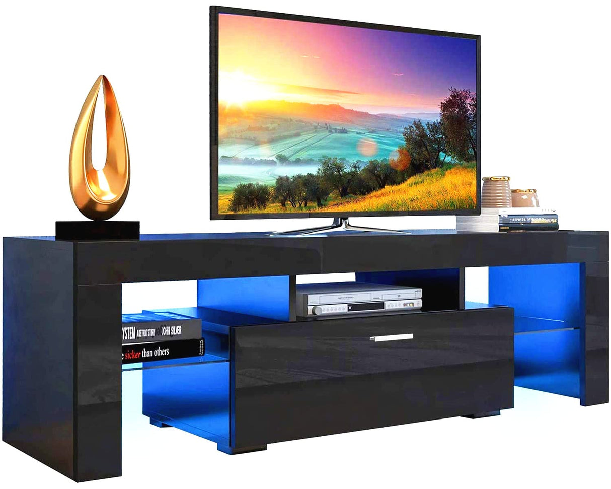 TV Stand for 55+ inch TV with Storage - LED Entertainment Center for 55 inch TV, Black