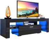 TV Stand for 55+ inch TV with Storage - LED Entertainment Center for 55 inch TV, Black