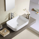 Rectangular Thin Edge Vessel Sink Vitreous China W/O Overflow