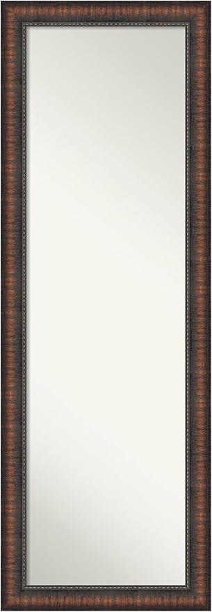 Door Wall Mirror, Full Length Mirror (53.25 x 19.25 in.), Coffee Bean Brown Full Body