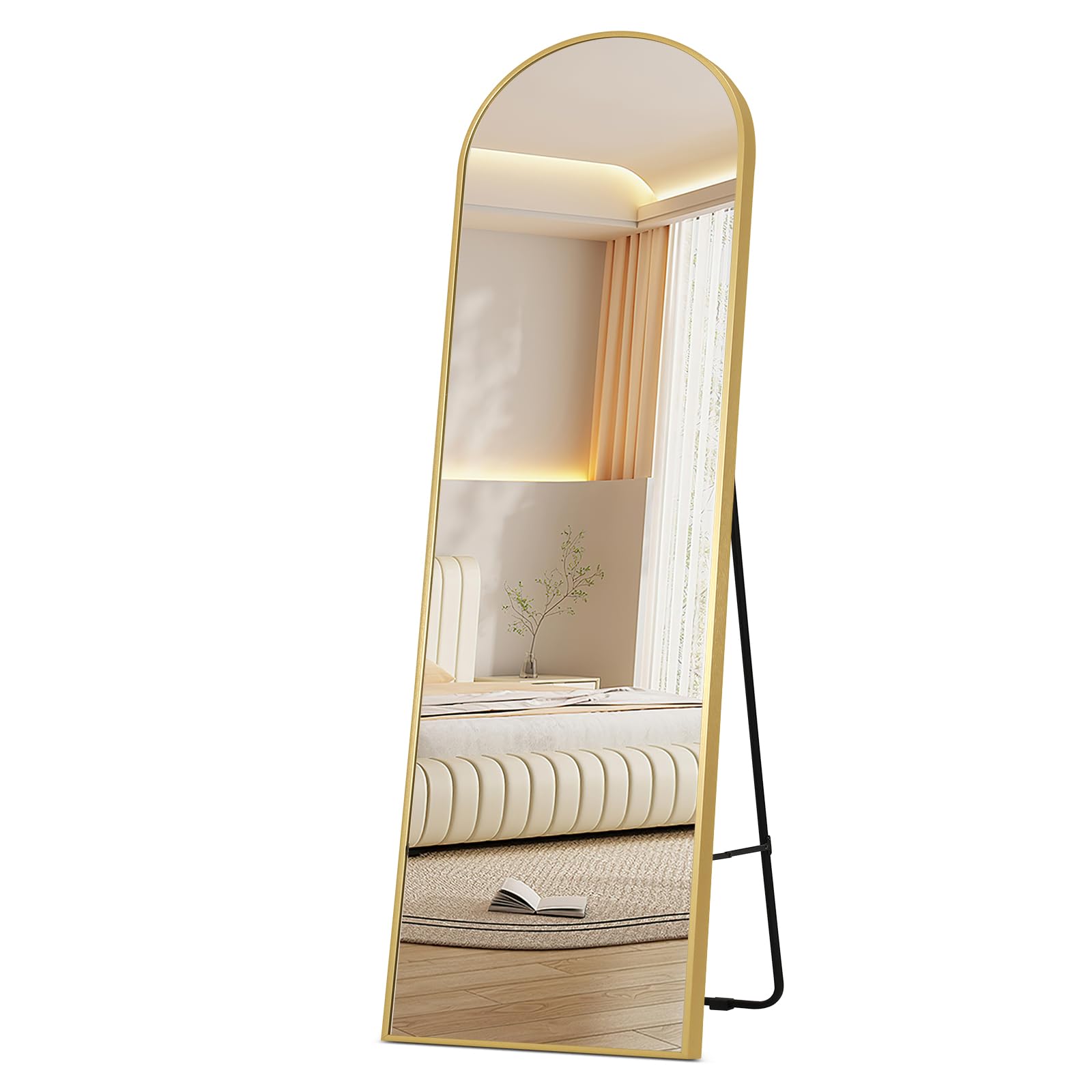 Arched Full-Length Floor Mirror | Premium Aluminum Frame & Shatterproof Glass