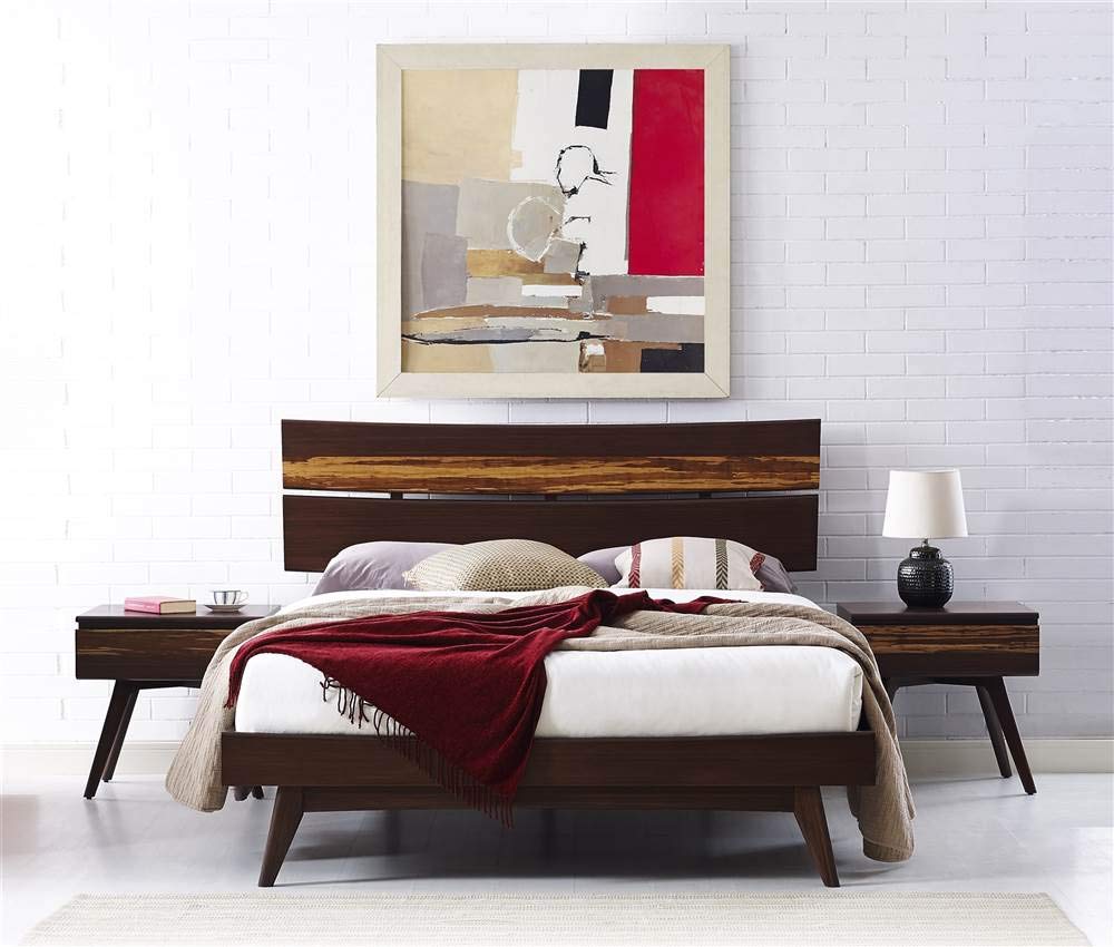 Classic Azara Bamboo Platform Bed King Sable