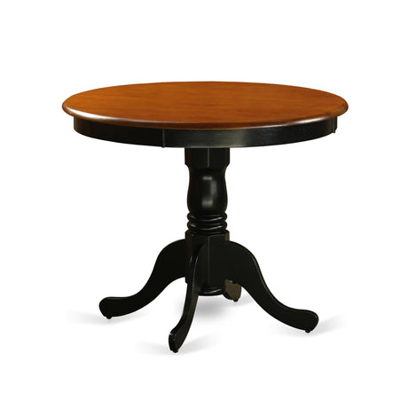 ANQU5-BLK-W 5 Piece Dinette Set for 4 Includes a Round Kitchen Table with Pedestal