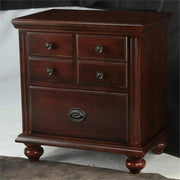 2-Drawer Transitional Solid Wood Nightstand in Cherry