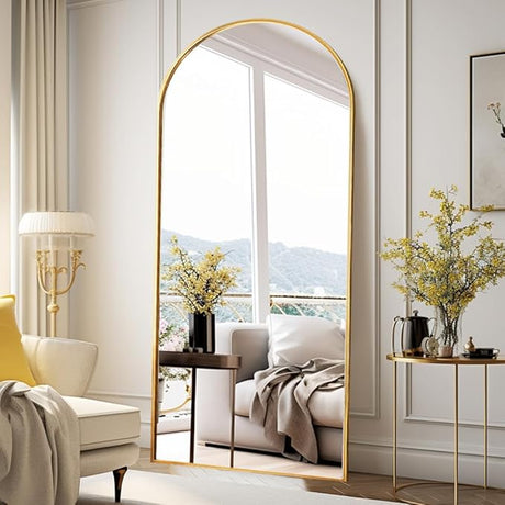 Floor Mirror Arched Full Length Mirror, 64"x21"Mirror Floor Length Standing Hanging or Leaning