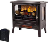 Country Living Infrared Freestanding Electric Fireplace Stove Heater in Navy Blue