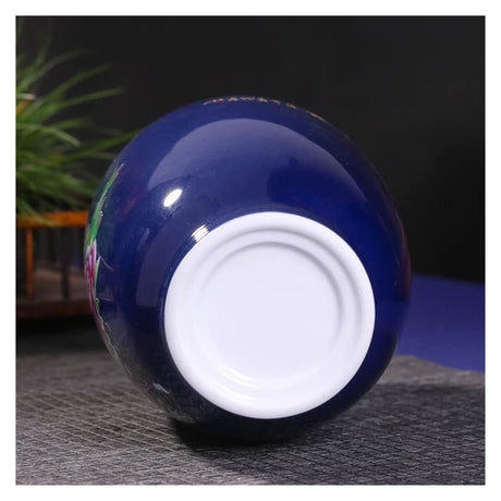 Sculpture Vase HH-CC Vase Blue Ceramic Vase Decoration Living Room Chinese Classical