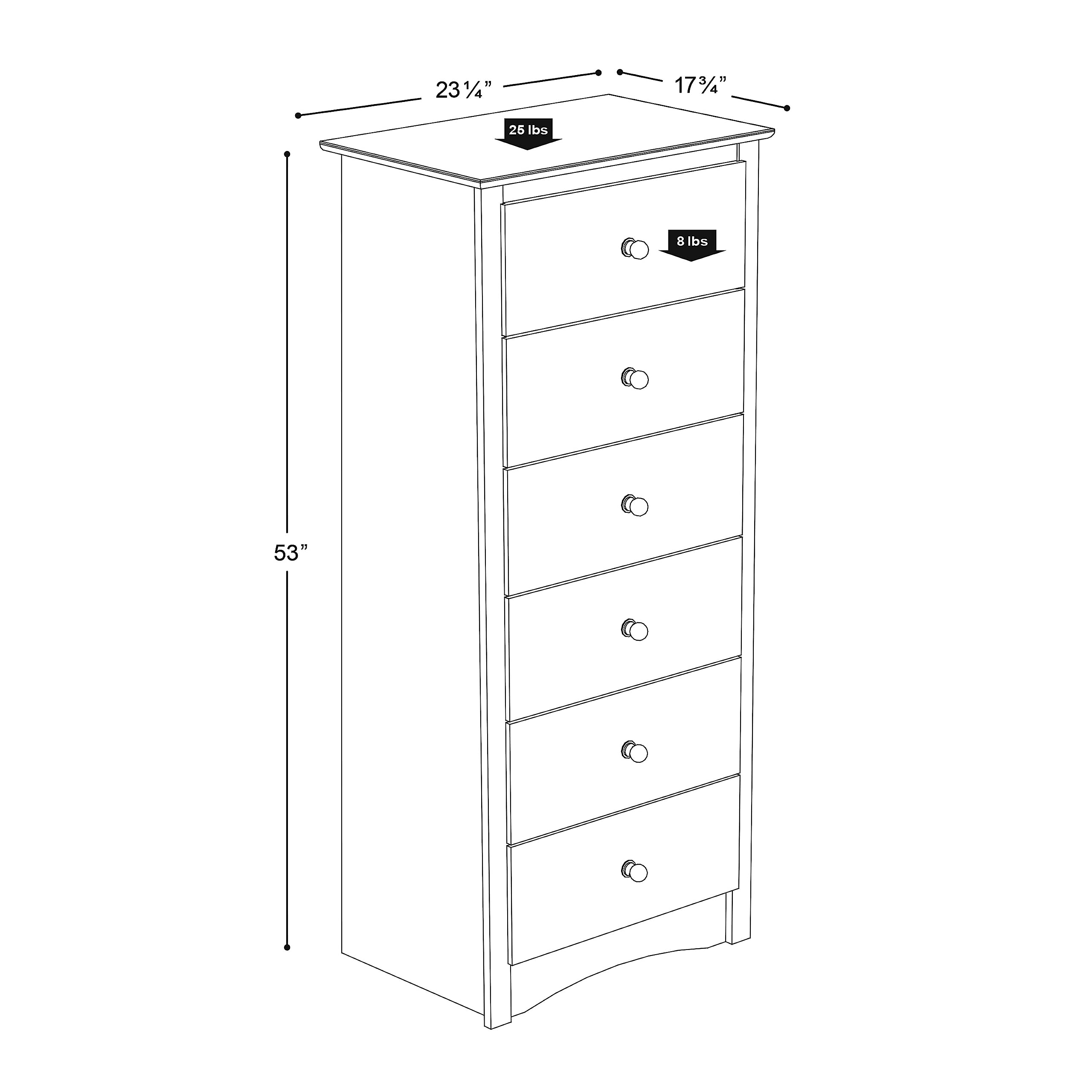 Sonoma 6 Drawer Tall Chest For Bedroom