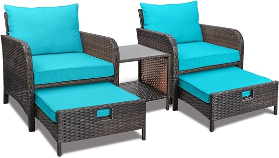 Balcony Furniture 5 Piece Patio Conversation Se