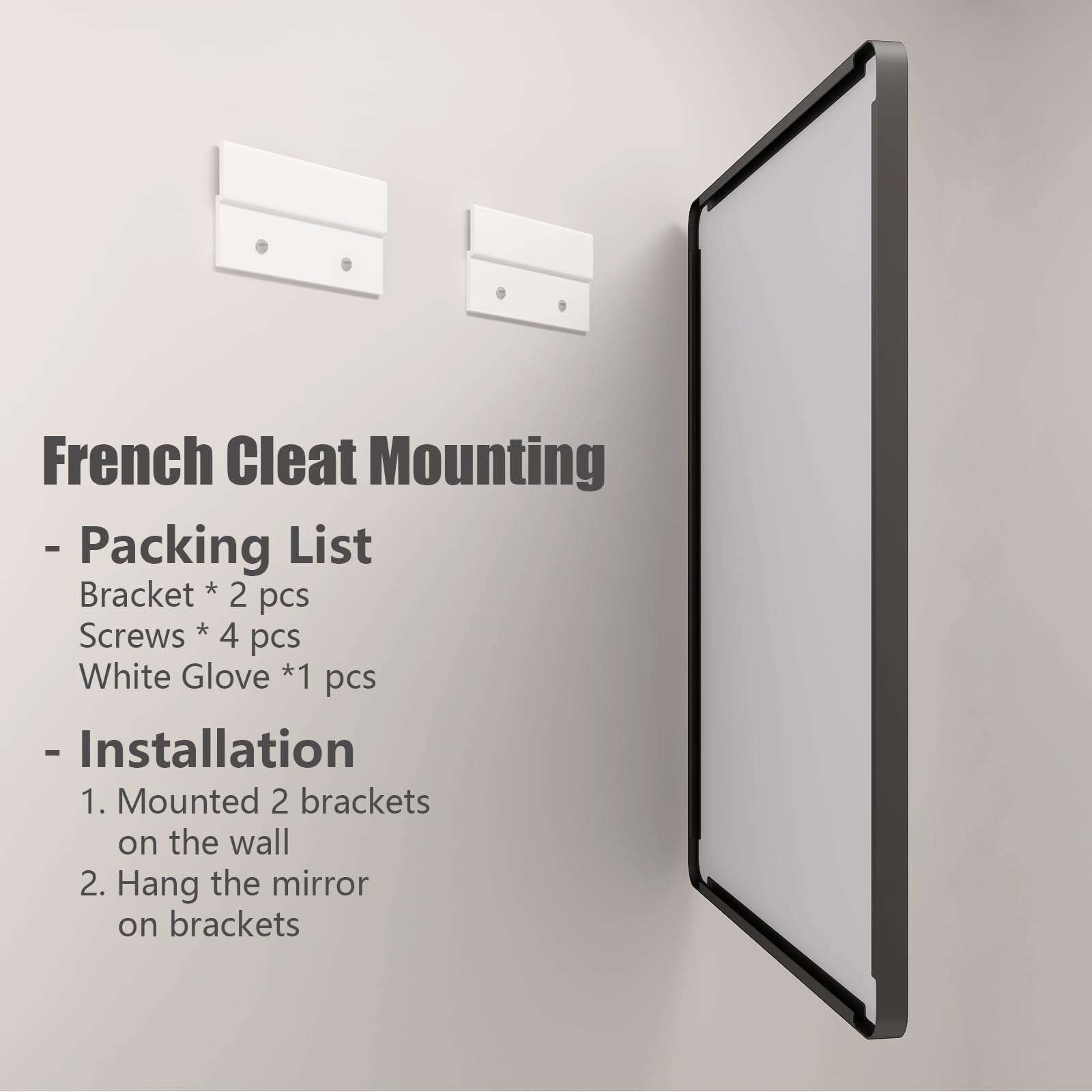 CHARMOR 24x30 Inch Black Metal Framed Bathrrom Mirror for Wall, Matte Black Rectabgle Mirror, Rounded Corner, Anti-Rust (Horizontal/Vertical)