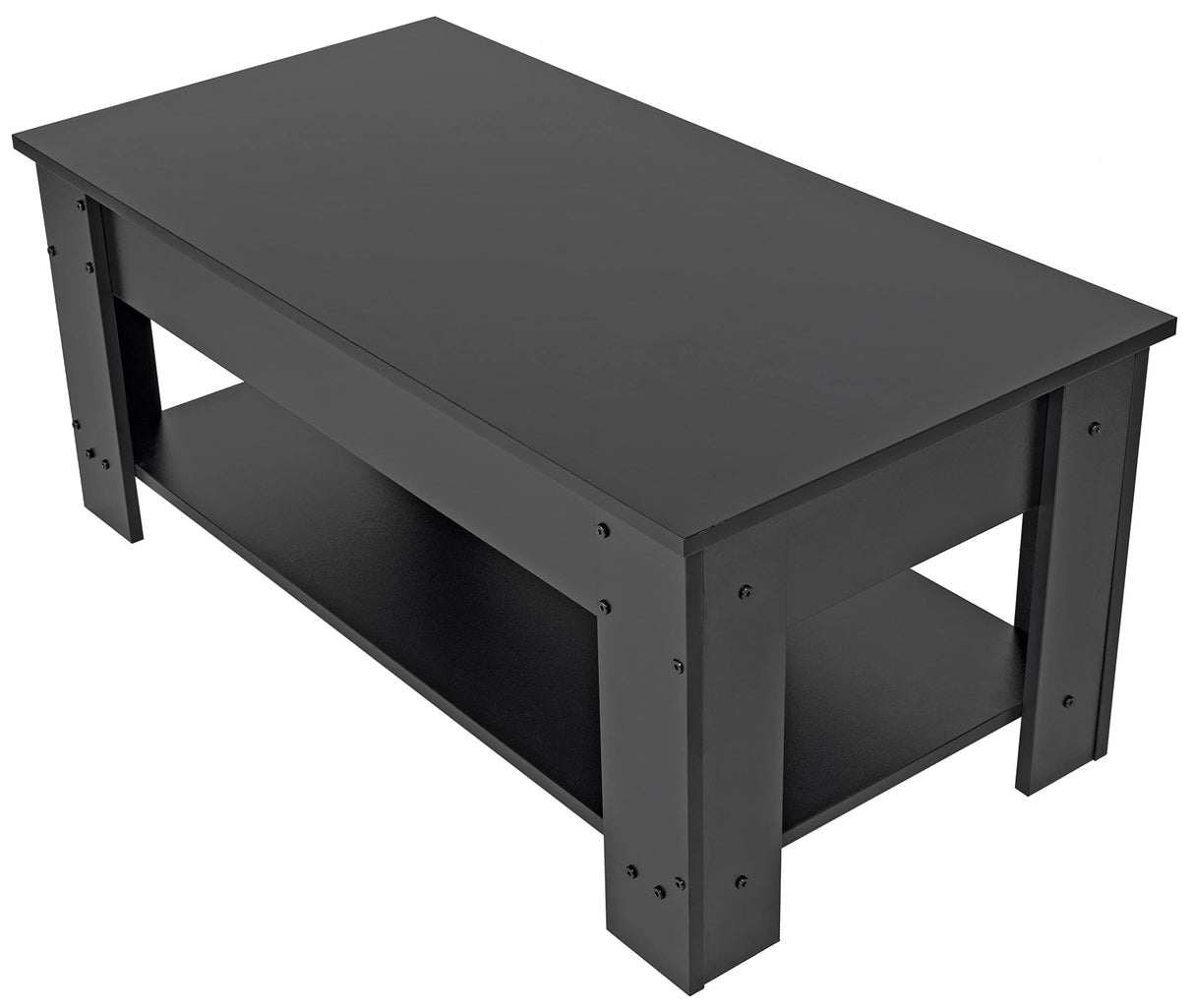 Lift Top Coffee Table with Hidden Compartment and Storage Shelf, 19"D x 37.5"W x 22"H