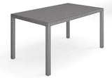 Bedford 70" Indoor-Outdoor Aluminum Patio Table with Umbrella Hole and Brushed