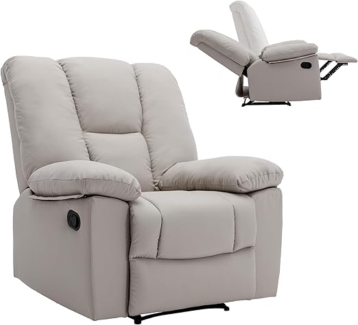 MaxiPlush Oversized Velvet Recliner Chair – Big & Tall Manual Recliner