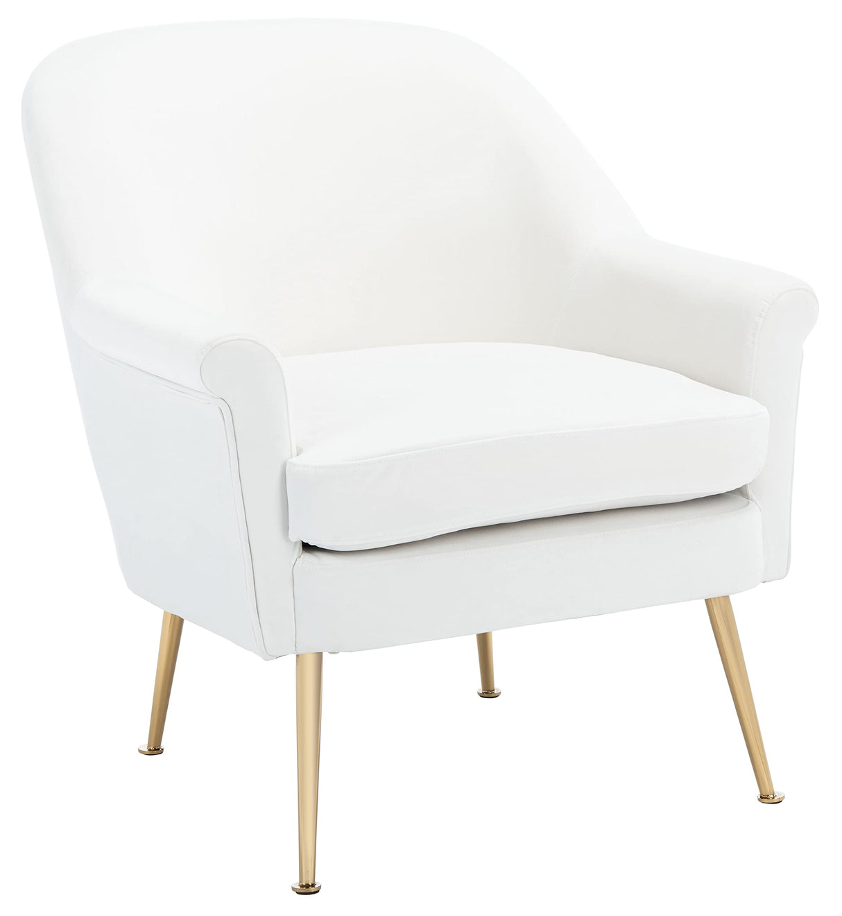 Home Collection Rodrik White Velvet/Gold Accent Chair ACH4005A