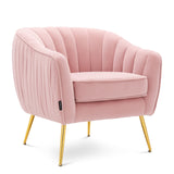 Velvet ModernTub Barrel Arm Chair Upholstered Tufted with Golden Legs Accent Club