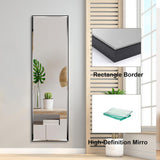 Full Length Mirror 55"x16" Standing or Wall Hanging, Vertical Black Frame HD Rectangle