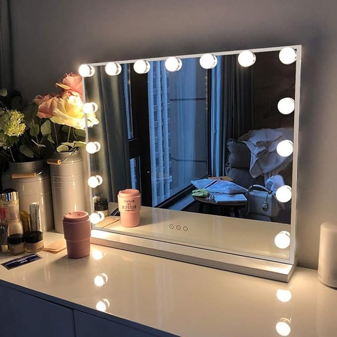 Vanity Mirror with Lights,Hollywood Lighted Mirror with Dimmer Bulbs, Vanity Makeup