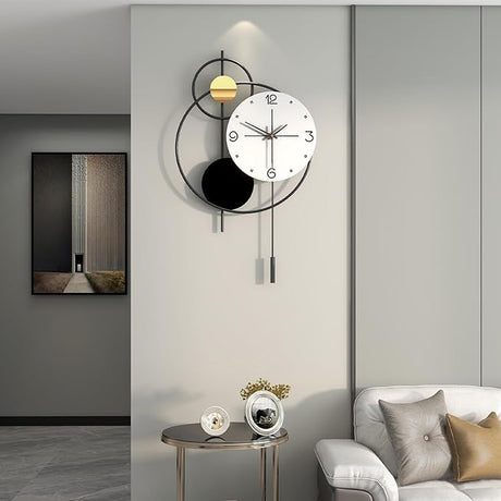 Large Wall Clock for Living Room, Modern Decorative Metal Silent Wall Clocks for Home Decor Bedroom Kitchen Office