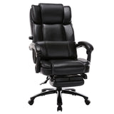 Reclining Office Chair with Footrest, Big Tall Bonded Leather Adjustable Tilt Angle Height