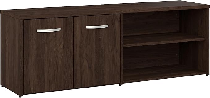 Business Furniture Studio C Low Storage Cabinet with Doors and Shelves