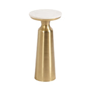 Cardina Glam Marble Round Drink Table, 10 x 10 x 22, White