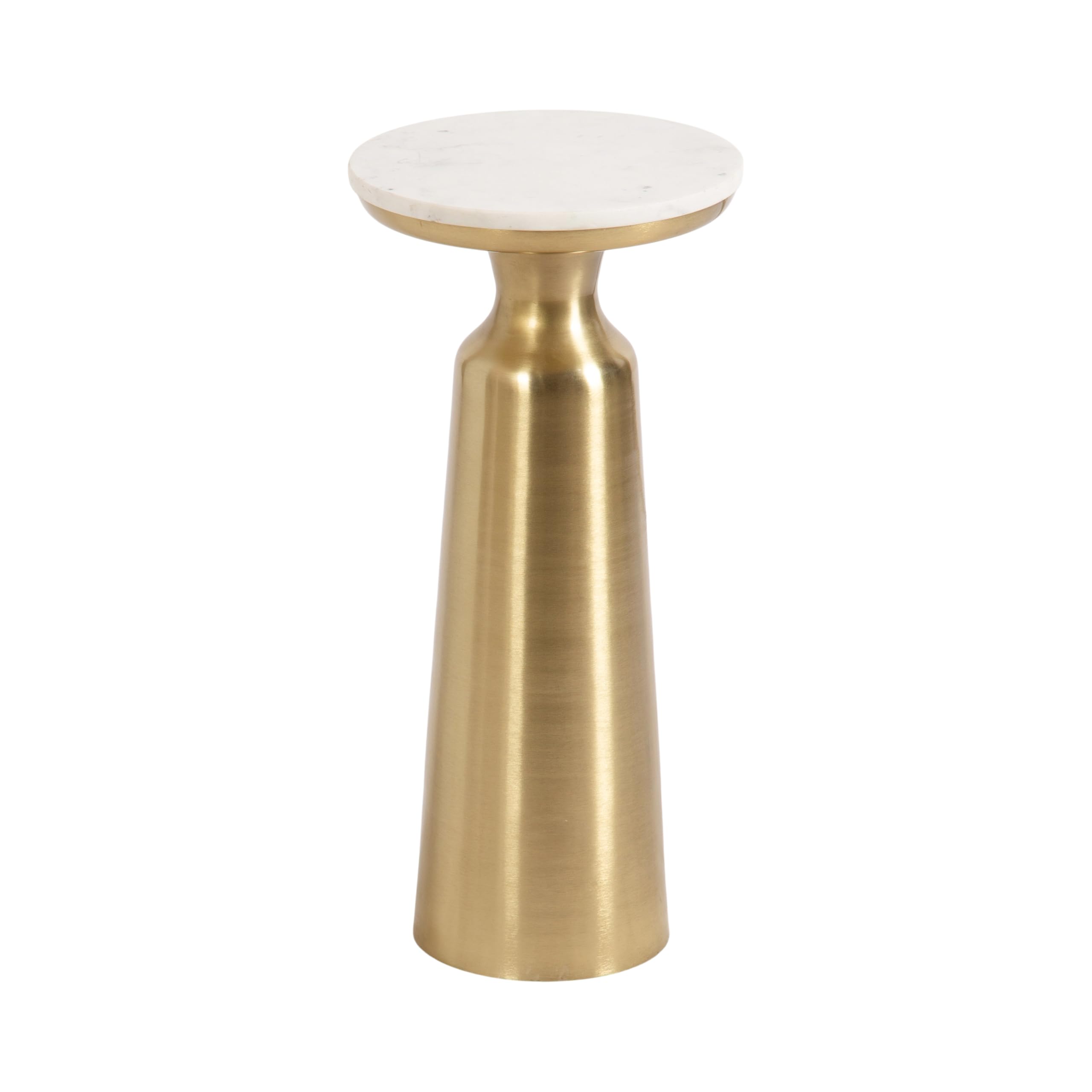 Cardina Glam Marble Round Drink Table, 10 x 10 x 22, White