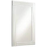 Rectangular Vanity Decorative Wall Mirror Modern Clear Mirrored Glass Layered Overlapping