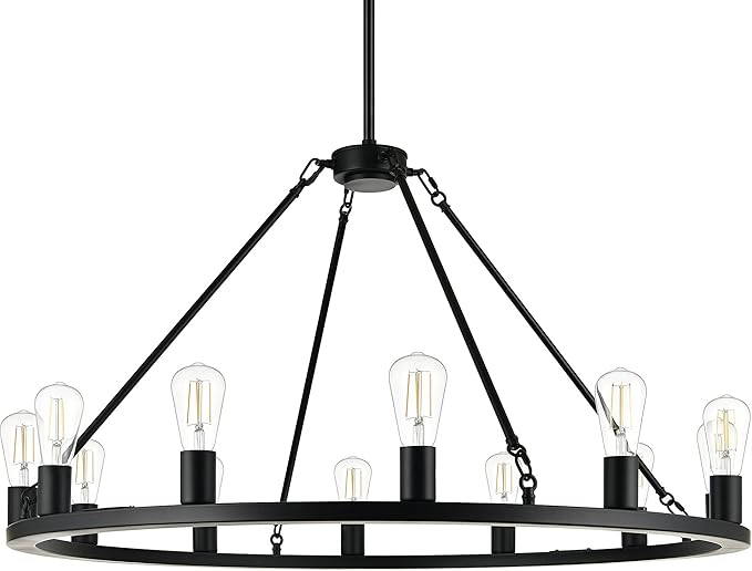 Sonoro Black Chandelier Dining Room Light Fixture Large Wagon Wheel Chandelier Rustic