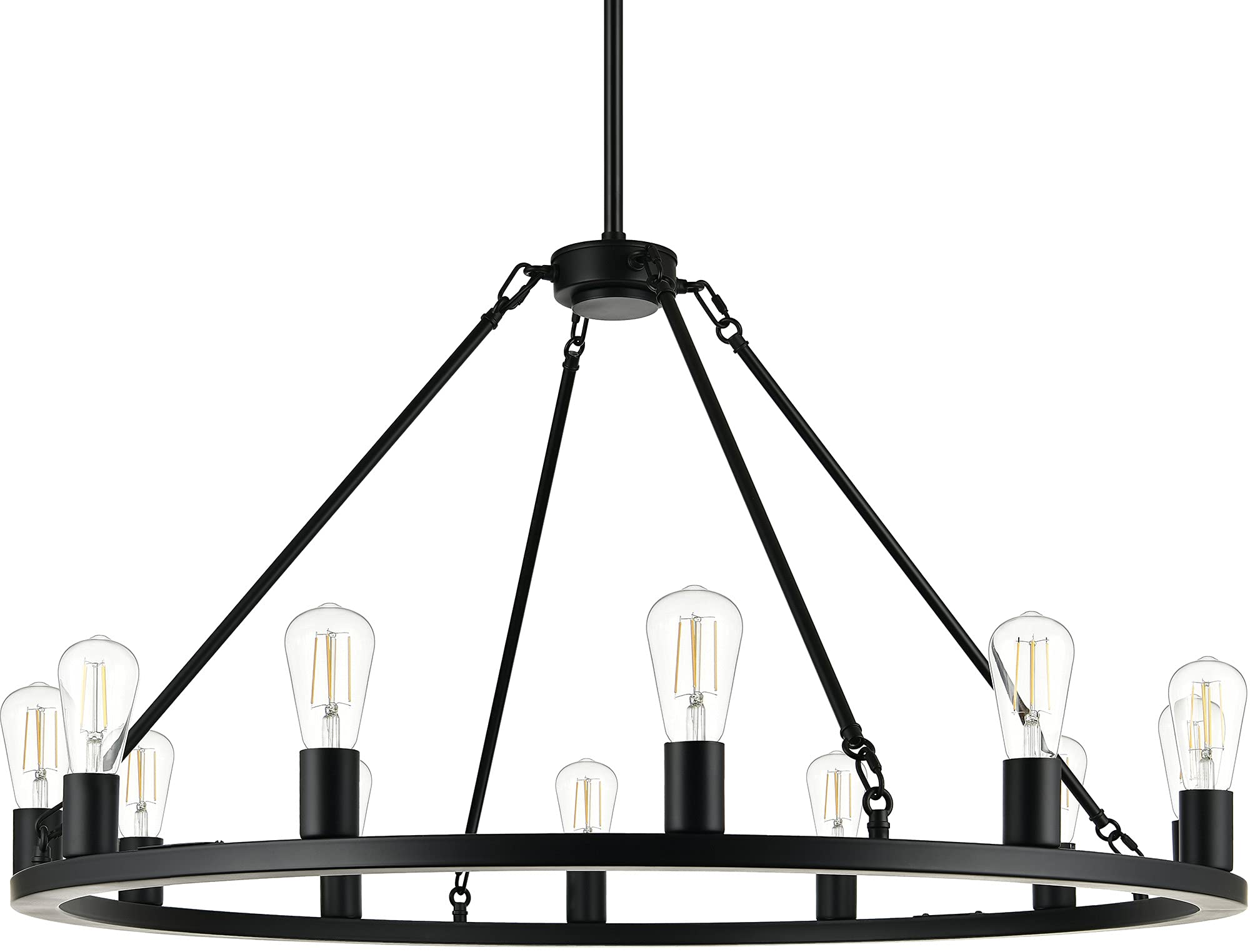 Sonoro Black Chandelier Dining Room Light Fixture Large Wagon Wheel Chandelier Rustic