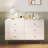 White Dresser for Bedroom with 6 Drawer, Wood Dressers & chests