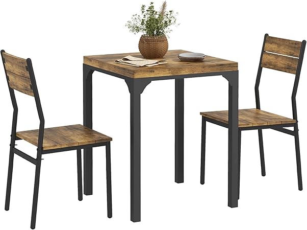 3 Piece Dining Table Set for 2, Modern Kitchen Table and Chairs, Dining Room Set