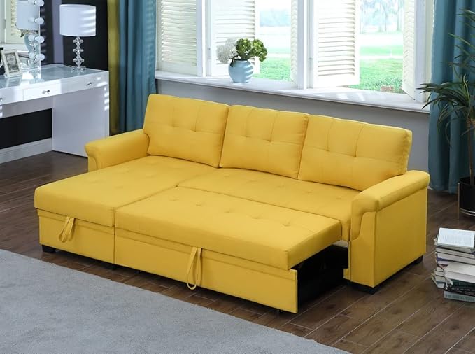 Lucca Green Sectional Sleeper Sofa - Versatile Sleeper Couch & Sofa