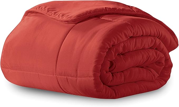 Microfiber Down-Alternative Solid Color Comforter - Khaki - Full/Queen (90"x90")