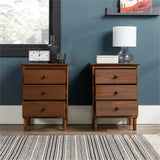 Myron Modern 2 Piece Solid Wood 3 Drawer Nightstand Set