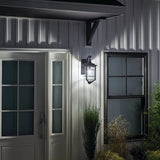 Royal Marine 18.25" 1 Light Outdoor Wall Light with Clear Seeded Glass in Distressed Black