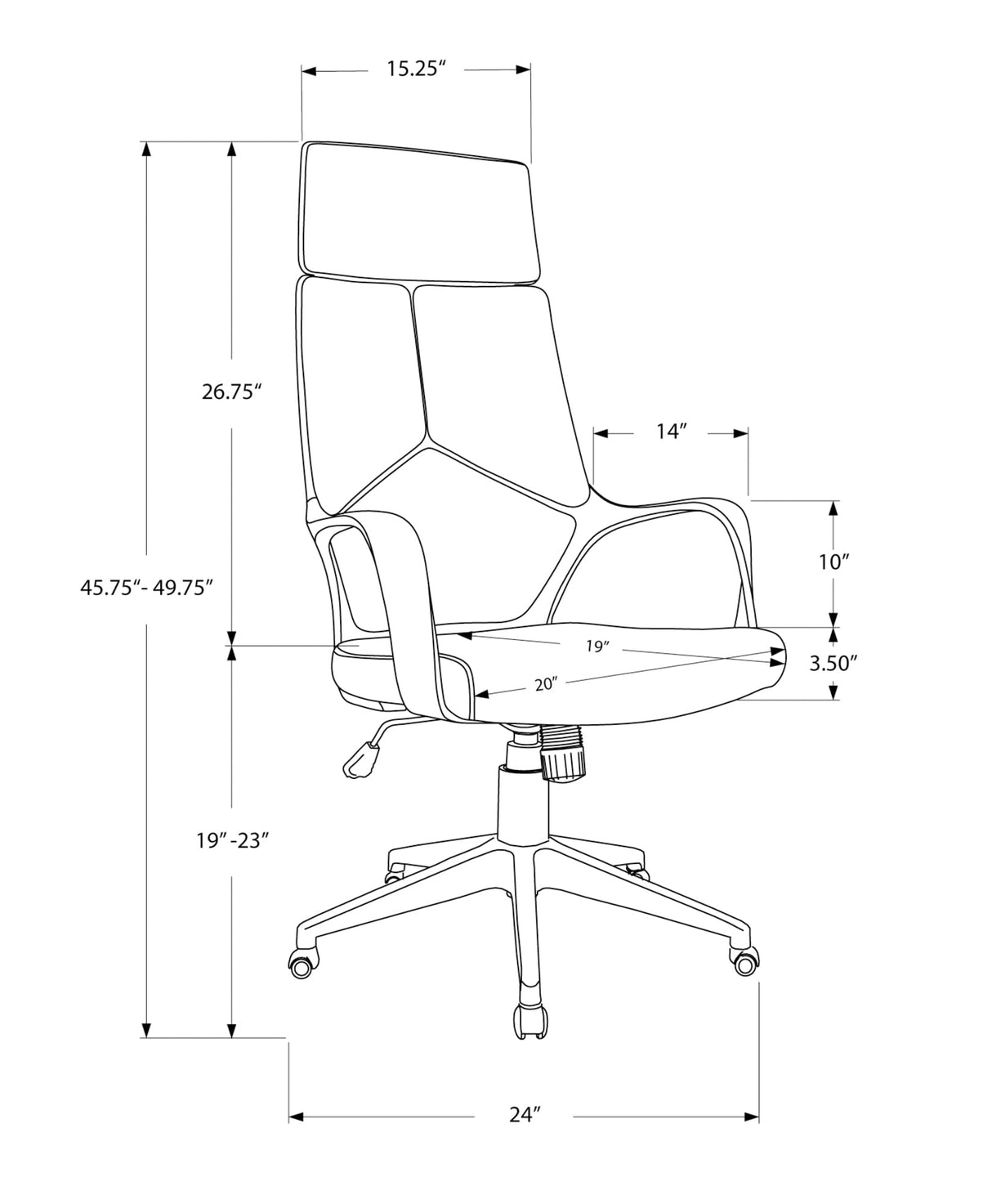 I 7270 Office Chair, Adjustable Height, Swivel, Ergonomic, Armrests, Computer Desk, Work,