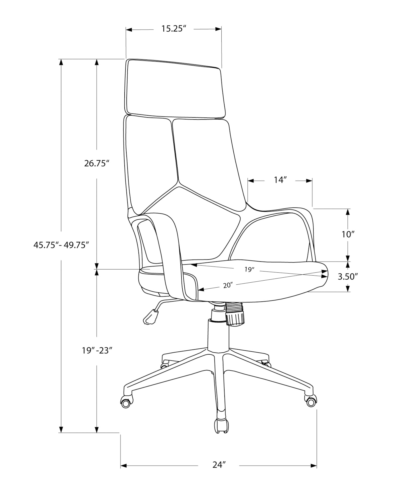 I 7270 Office Chair, Adjustable Height, Swivel, Ergonomic, Armrests, Computer Desk, Work,