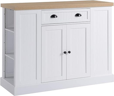 Cottage Kitchen Island with Storage, Buffet Cabinet with Drawer