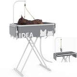 2-in-1 Portable Dog Bathtub & Grooming Table - 33" Foldable Pet Washing Station