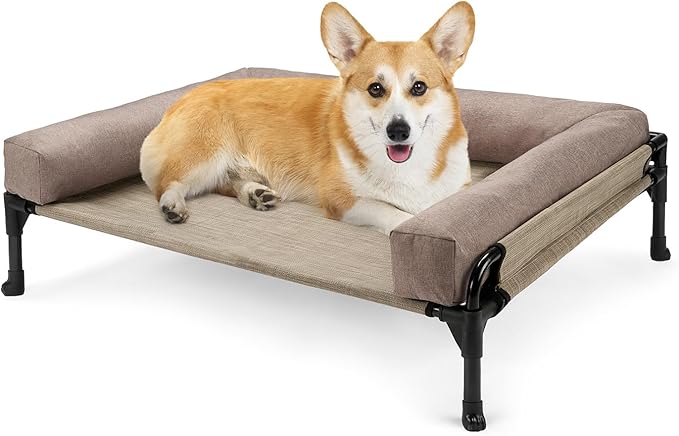 Elevated Raised Dog Bed-Cooling Outdoor Dog Cot Bed for Large Sized Dogs